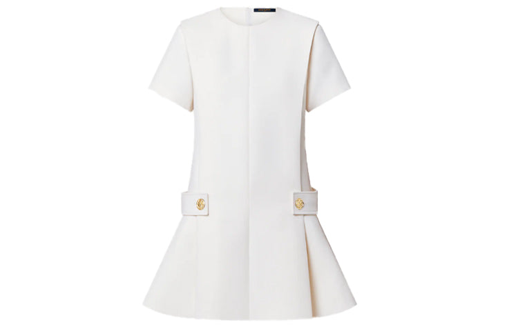 LOUIS VUITTON Short-Sleeved Dresses Women's White