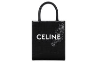 CELINE Cabas Lambskin With Calfskin Trim Handbag, Shoulder Bag, Crossbody Bag Mini Women's Black & White