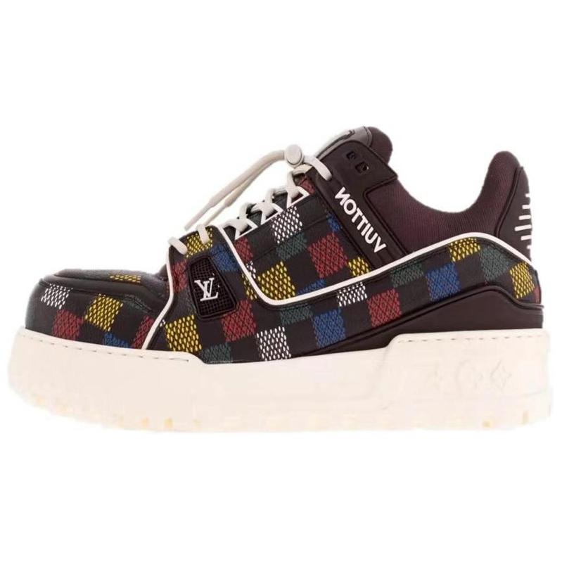 LOUIS VUITTON Trainer 2025 Spring And Summer Men's Collection Low-Top Skateboard Shoes Men's Black