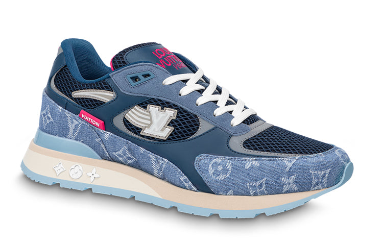 LOUIS VUITTON Run Away Sneakers 'Blue Monogram With Pink'