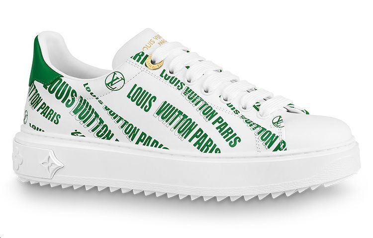 LOUIS VUITTON Time Out Sneakers 'White Green' Women's
