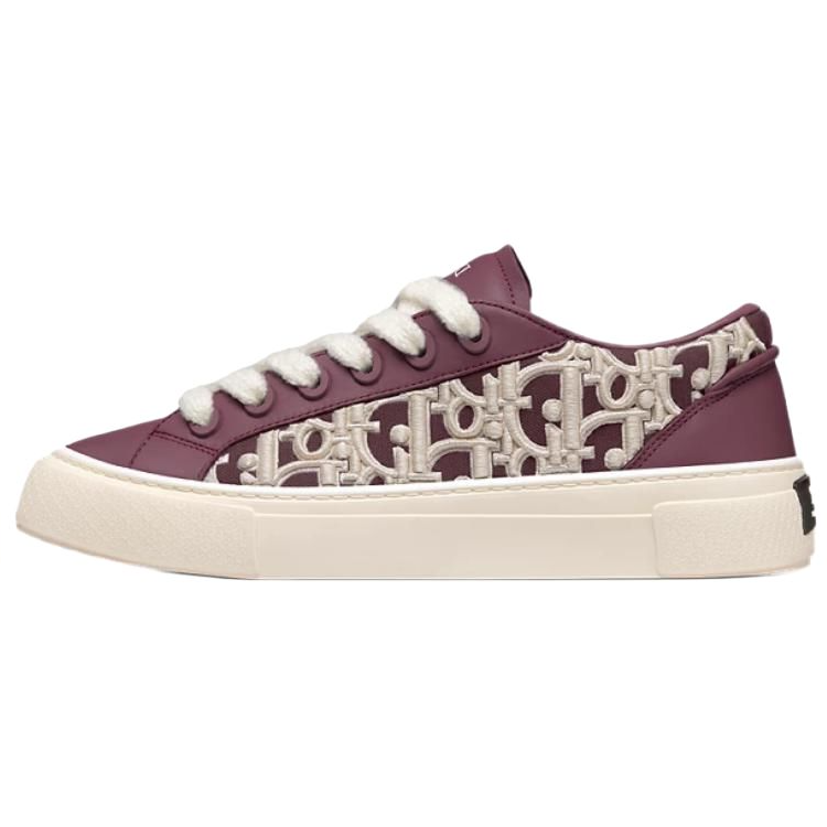 DIOR B33 Low Top Skateboard Shoes Men's Burgundy