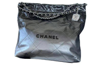 CHANEL 22Bag Gradient Calfskin Bucket Bags Shoulder Bag Crossbody Bag Women's Silver & Black
