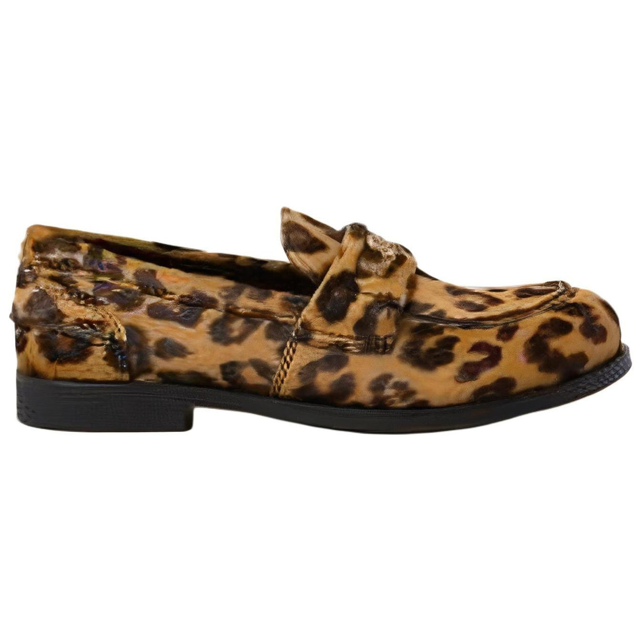 MIU MIU Animal-print Leather Loafers
