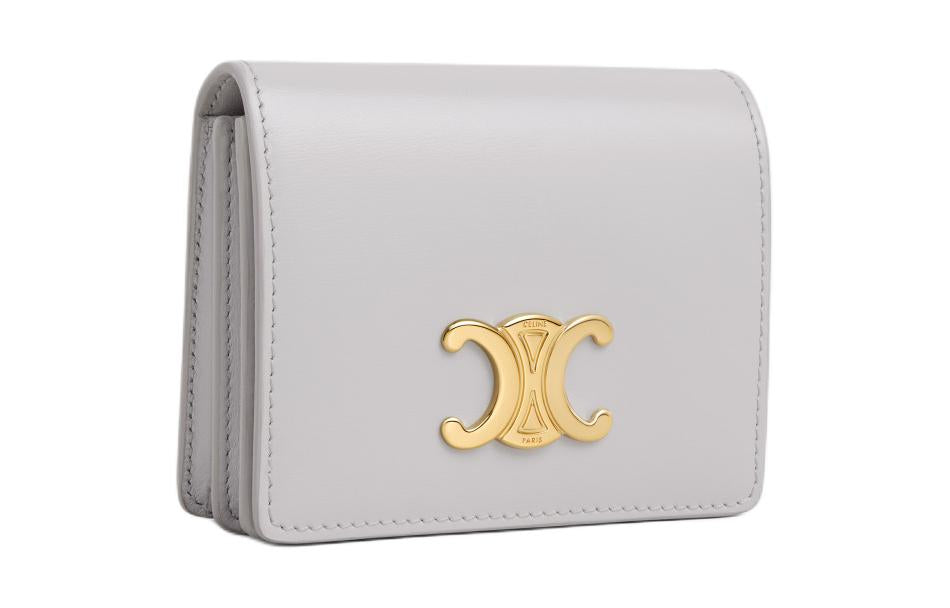 CELINE Shiny Cow Leather Card Holder Women's Mist Gray