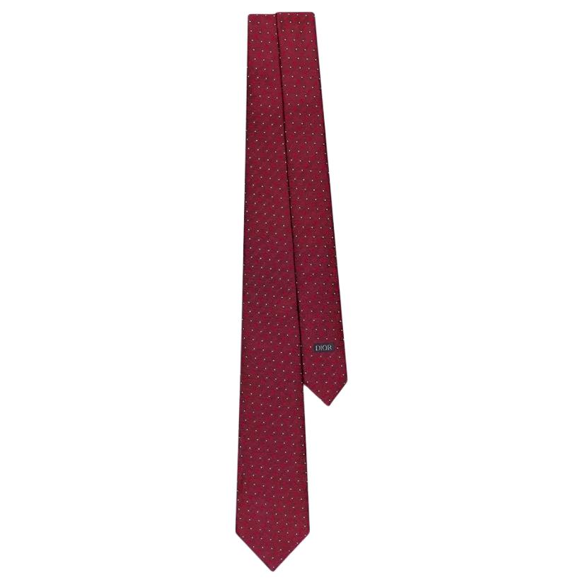 DIOR Mulberry Silk Ties Men's Burgundy