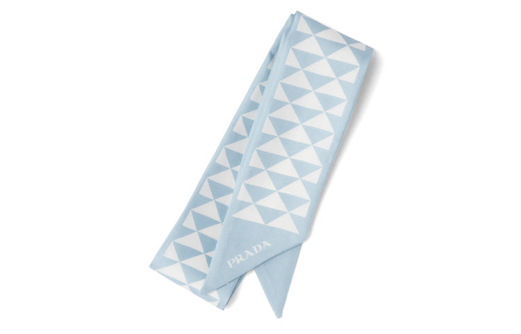 PRADA Triangle logo Twill Scarf