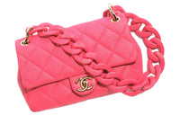CHANEL Grained Calfskin Crossbody Bag Shoulder Bag Women's Fuchsia