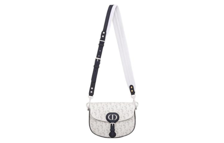 DIOR Bobby Cow Leather Crossbody Bag Shoulder Bag Women's White