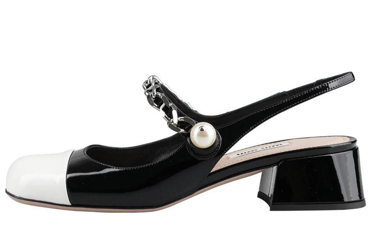 MIU MIU Chunky Heel High Heels Women's Black