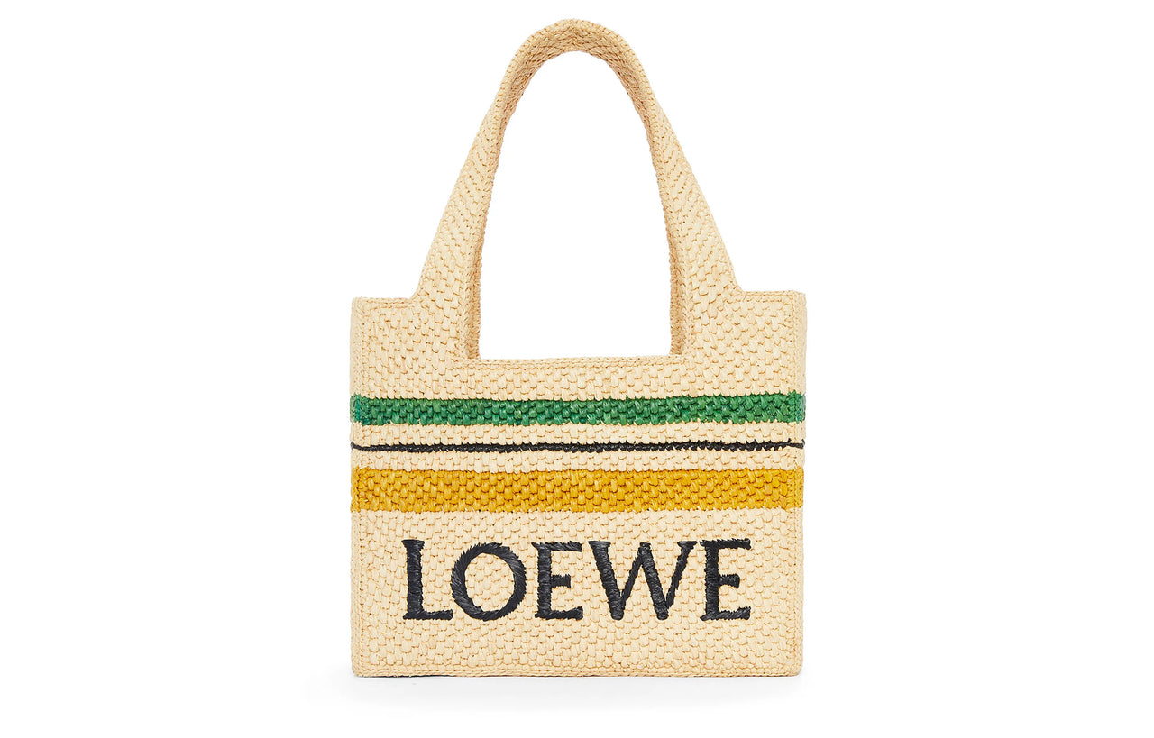 LOEWE Raffia Fiber Tote Bag, Shopping Bag, Handbag Medium Size Women's Natural