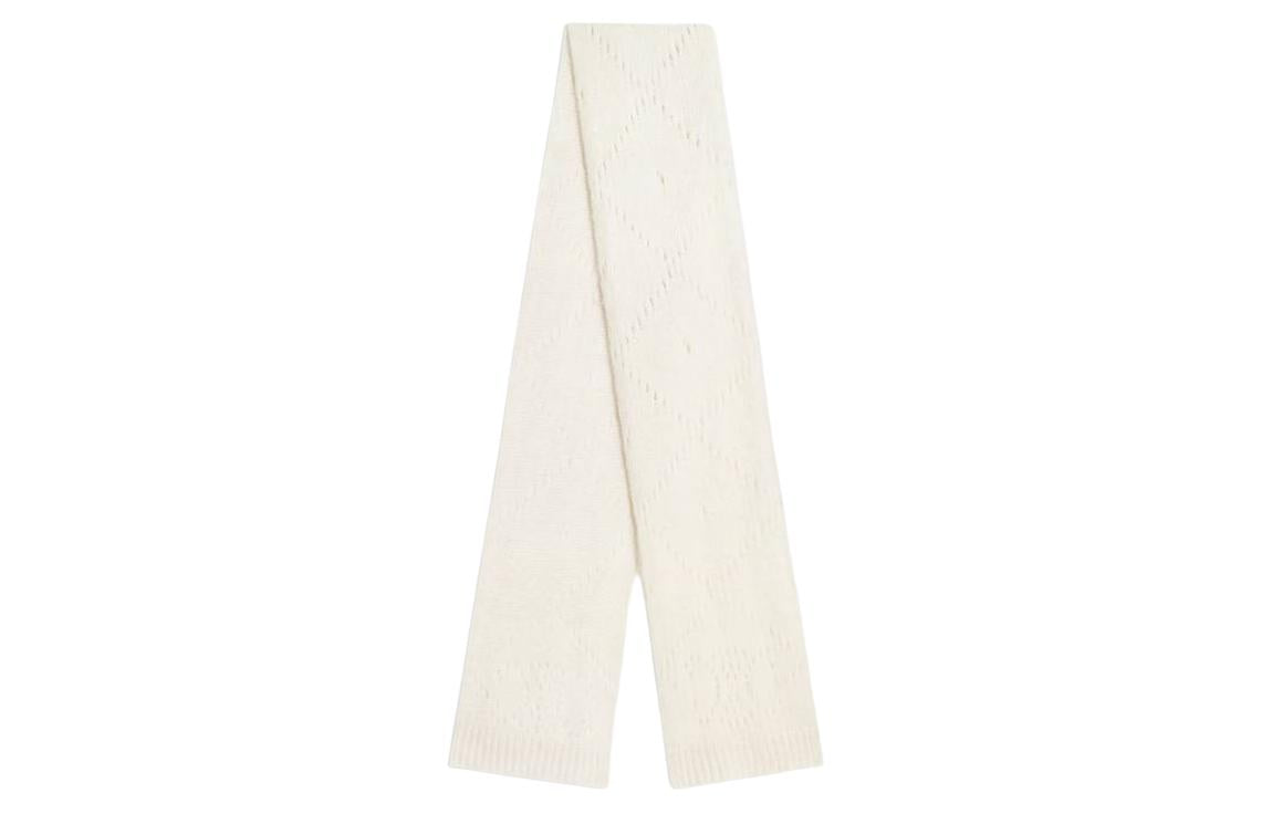 CELINE Scarf In Fair Isle Alpaca Wool Pointelle