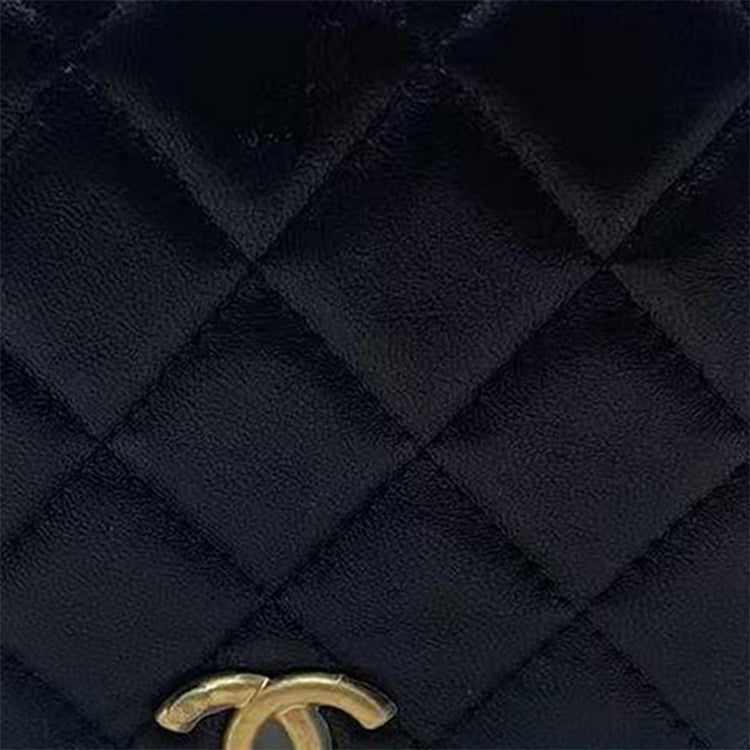 CHANEL Sheepskin One Shoulder Crossbody Clutch Women's Black