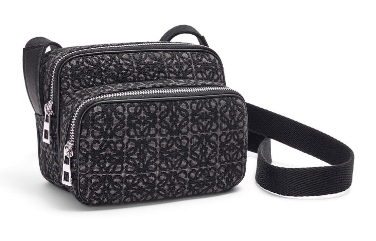 LOEWE Camera Bag In Anagram Jacquard Mini Anthracite/Black