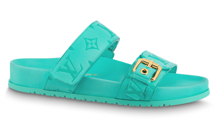 LOUIS VUITTON Bom Dia Stylish Sandal Women's Aqua Green
