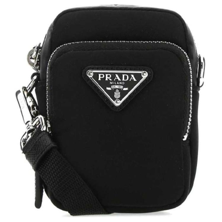 PRADA Recycled Nylon Cell Phone Pouch Mini Men's Black