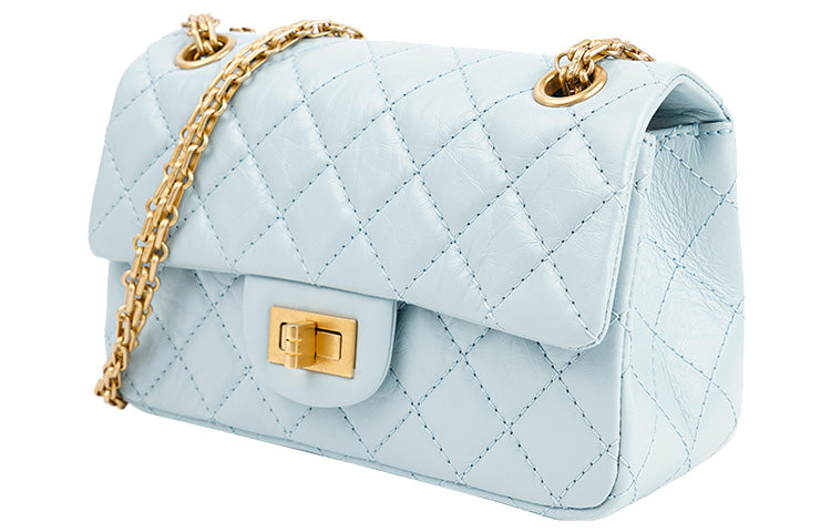 CHANEL 2.55 Calfskin Shoulder Bag Crossbody Bag Regular Women's Light Blue