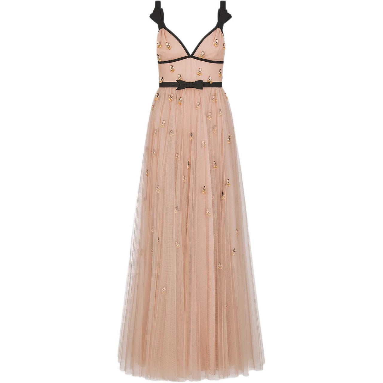 DIOR Embroidered Long Dress Sleeveless Dress Women's Coral Pink