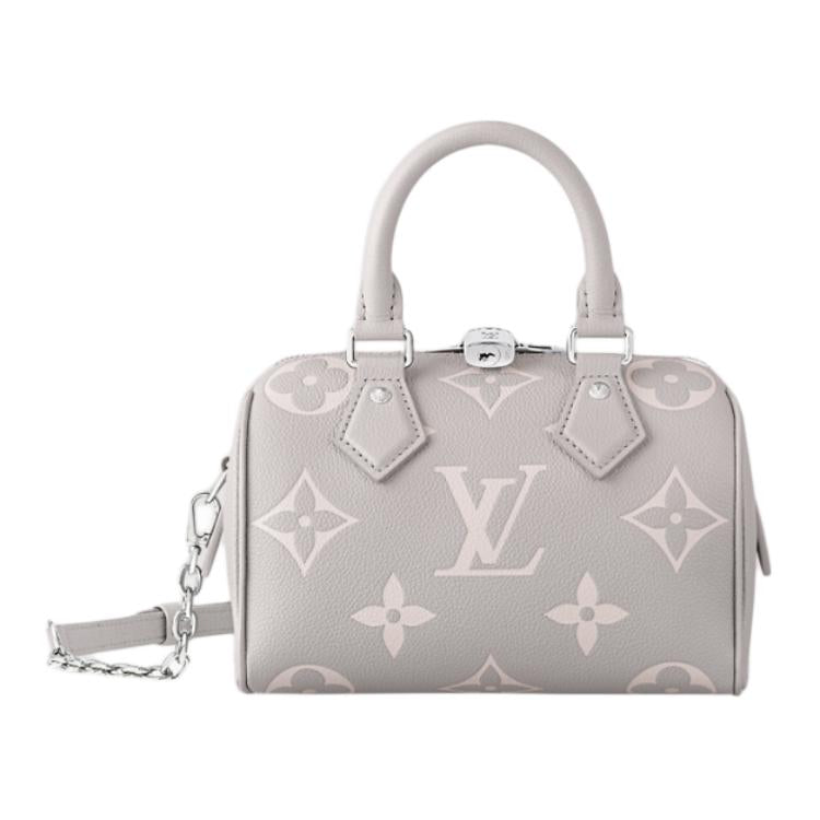 LOUIS VUITTON Speedy Cow Leather One Shoulder Handbag Regular Women's Gray