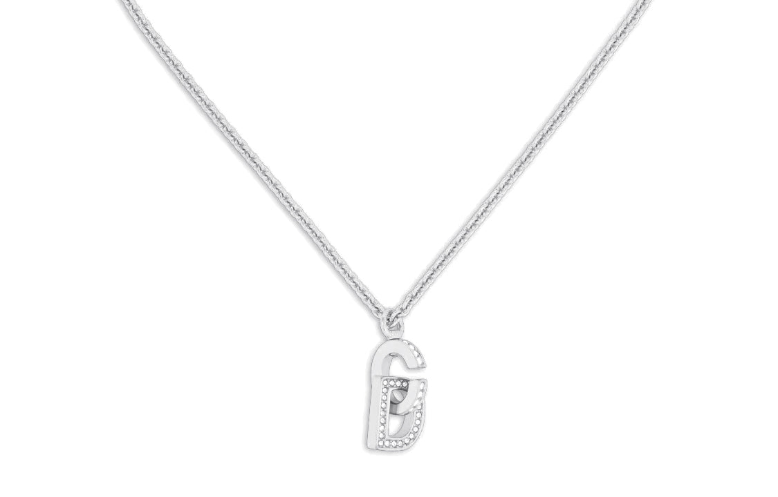 DIOR Metal Faux Crystal Necklaces Women's Silver