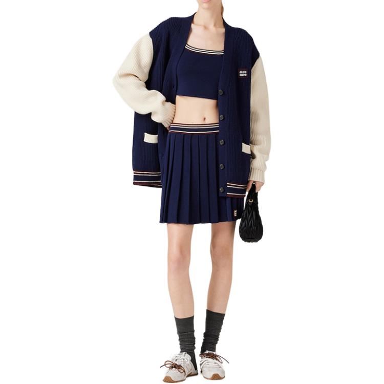 MIU MIU Wool Cashmere Skirt Navy