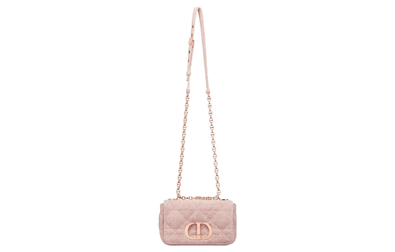 DIOR Linen Handbag, Shoulder Bag, Crossbody Bag Trumpets Women's Rose Pink