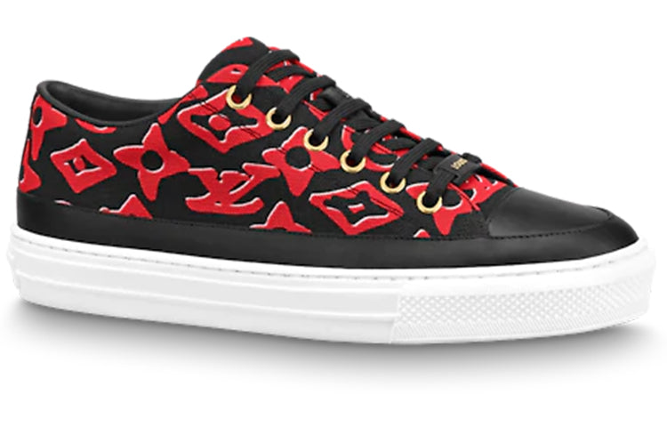 LOUIS VUITTON Stellar Stylish Skateboarding Shoes Women's Black Red