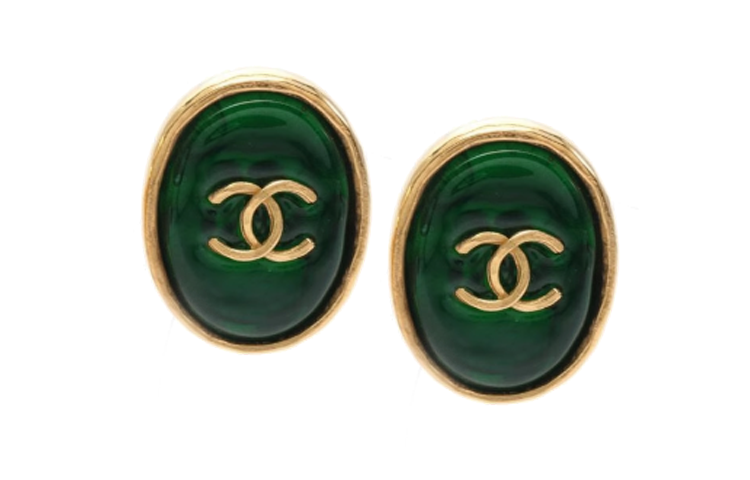 CHANEL 1995 Oval Earrings