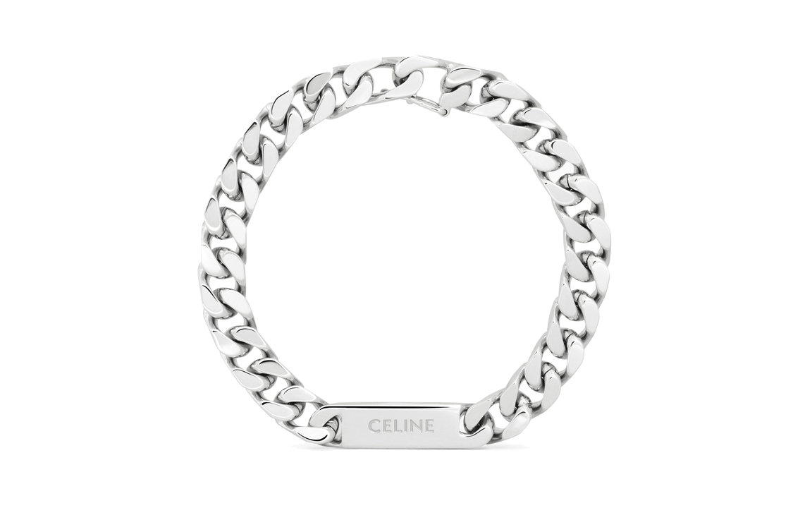 CELINE Gourmette Bracelet In Brass With Rhodium Finish