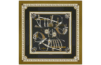 HERMES Shawls Women's Bronze/Black/White