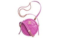 CHANEL Lambskin Round Cake Bag Shoulder Bag Crossbody Bag Women's Purple Pink