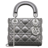 DIOR Lady Dior Calfskin Shoulder Bag, Crossbody Bag, Handbag Mini Women's Silver