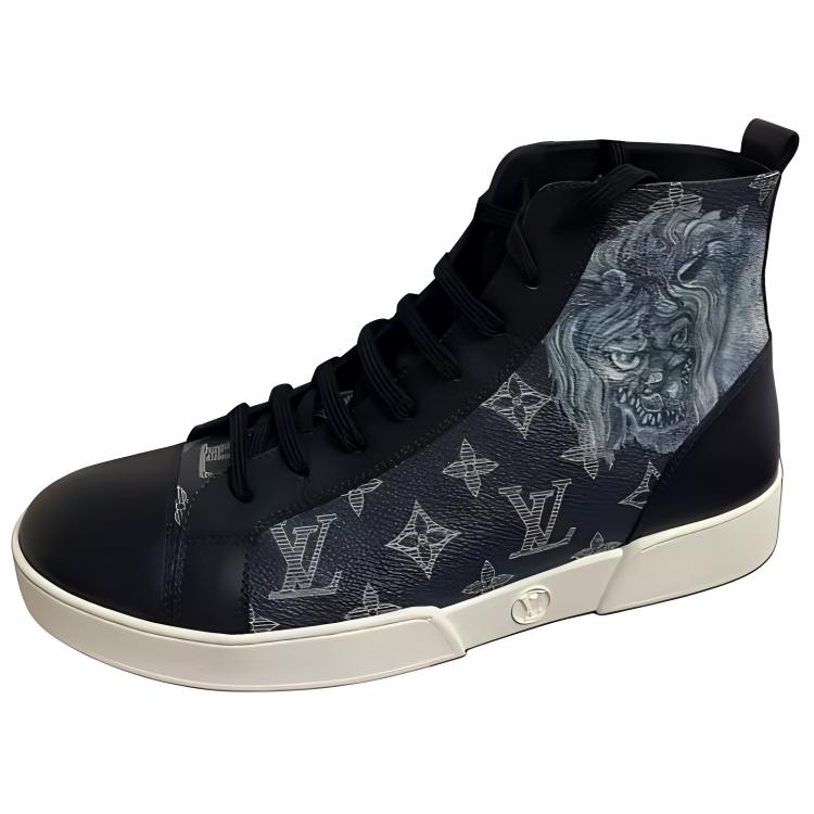 LOUIS VUITTON High Top Skateboard Shoes Men's Black