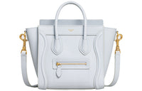CELINE Luggage Calfskin Handbag Shoulder Bag Crossbody Bag Mini Women's Light Blue