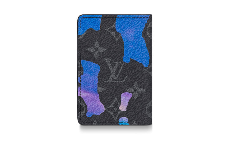 LOUIS VUITTON Pocket Organizer Sunrise Monogram Eclipse Black/Grey/Blue Multi