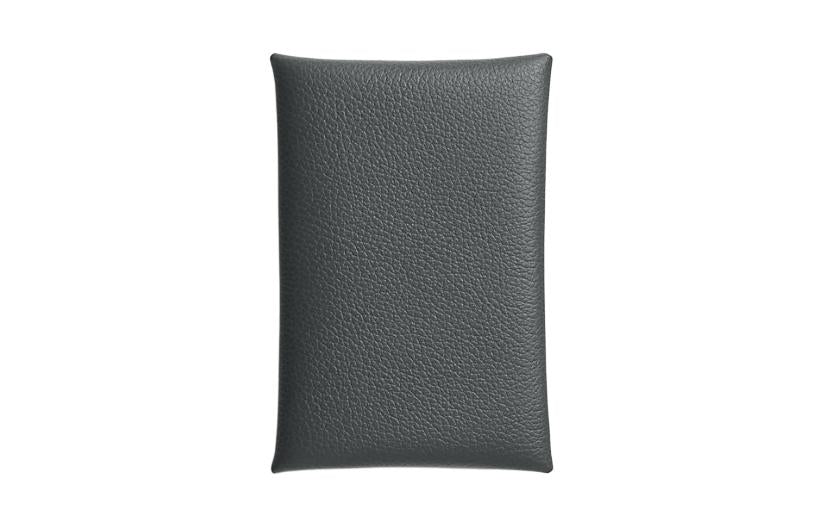 HERMES Calvi Evercolor Calfskin Card Holder Women's Dusty Gray