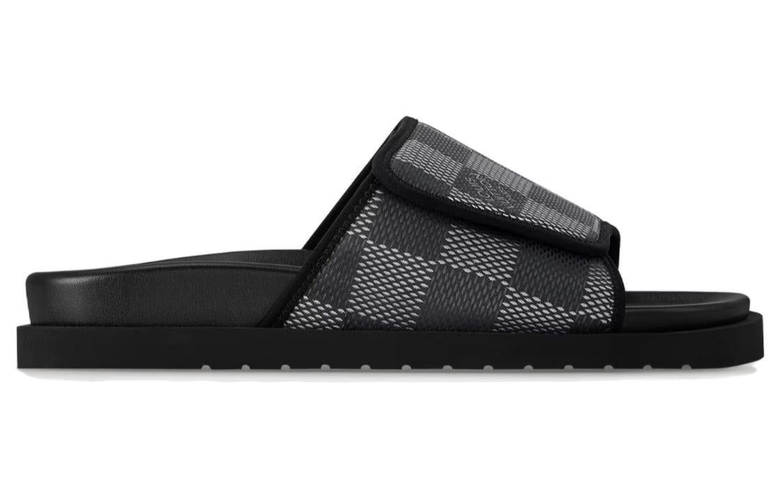 LOUIS VUITTON Miami Slide Slippers Men's Black