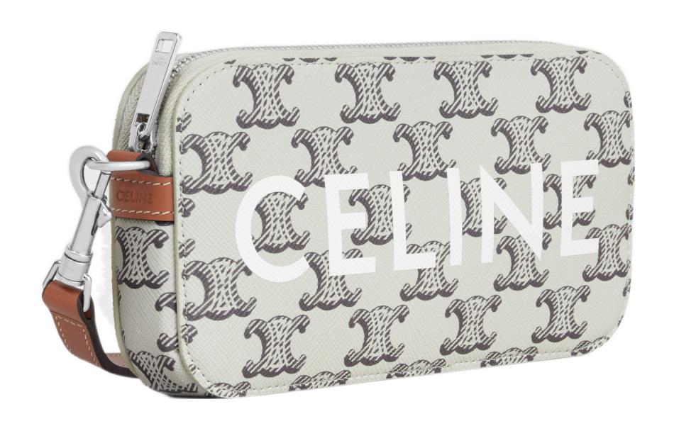 CELINE Cow Leather One Shoulder Crossbody Clutches Regular Men's Tan/Light Brown