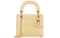 DIOR Lady Dior Patent Leather Cowhide Dior Bag Shoulder Bag Crossbody Bag Handbag Mini Women's Yellow