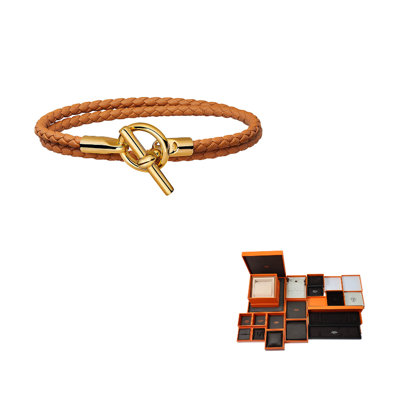 HERMES Calfskin Bracelets Unisex