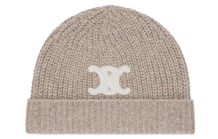 CELINE Cashmere Embroidered Triomphe Beanie