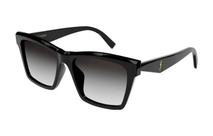 SAINT LAURENT Acetate Irregular Shape Sunglasses Unisex Black