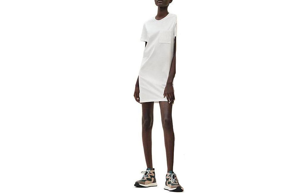 HERMES Short-Sleeved Dresses Women's White
