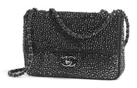 CHANEL Classic Flap CF Rhinestone Lambskin Handbag Shoulder Bag Crossbody Bag Small Size Women's Black