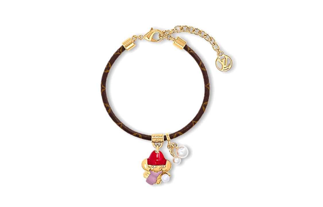 LOUIS VUITTON Canvas Metal Bracelets Women's Brown