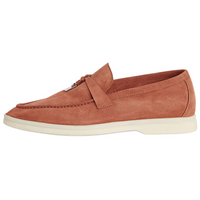 Loro Piana Loafers Women's Gray Orange