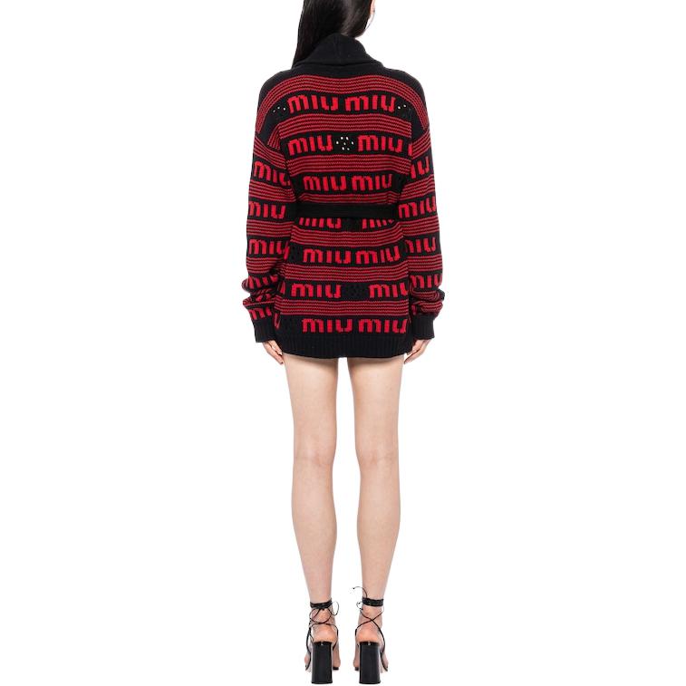 MIU MIU FW22 Loose Fit Knitwear Women's Black Red