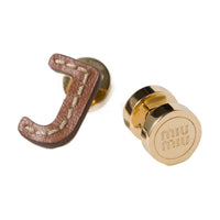 MIU MIU Metal Stud Earrings Women's Gold