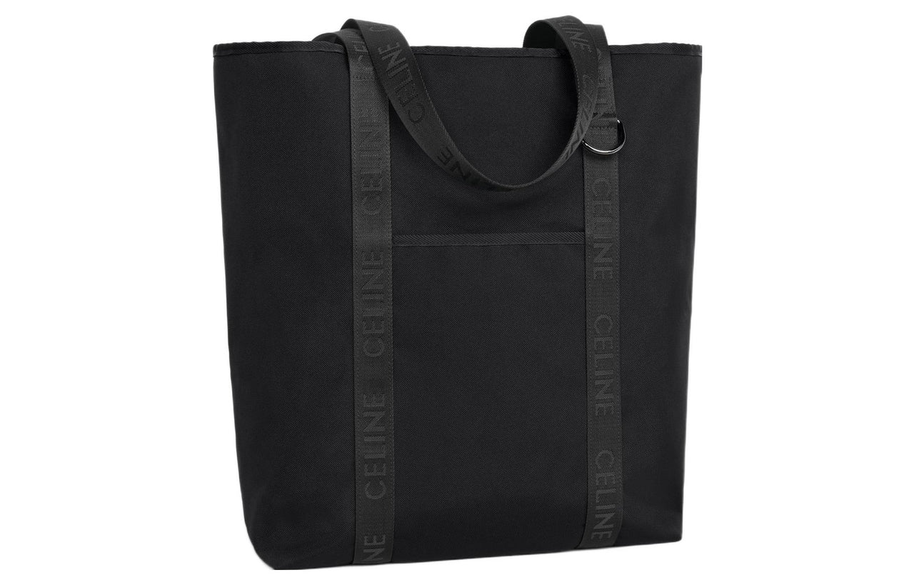 CELINE Nylon Tote Bag, Shopping Bag, Handbag Large Size Men's Black