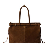 PRADA Nappa Leather Tote Bag, Shopping Bag, Shoulder Bag, Handbag Tubas Unisex Cocoa Brown